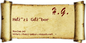 Házi Gábor névjegykártya
